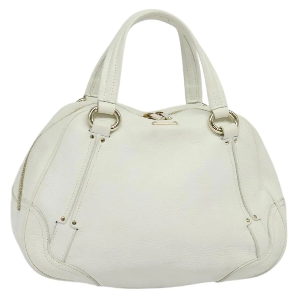 Celine Vintage Leather White Leather Handbag (Pre-Owned)