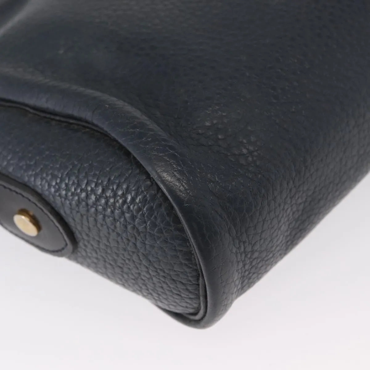 Christian Dior Vintage Cd Logo Leather Navy Leather Shoulder Bag Bag (Pre-Owned)