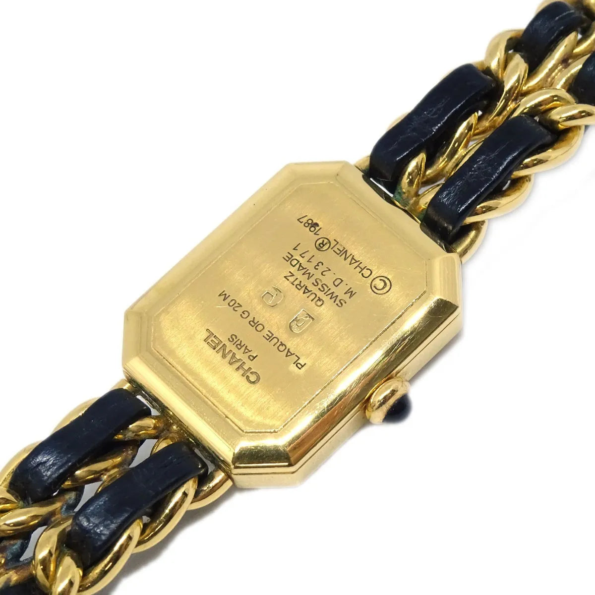 Chanel Premiere Rock Quartz Plated Metal And Leather Watch (Pre-Owned)