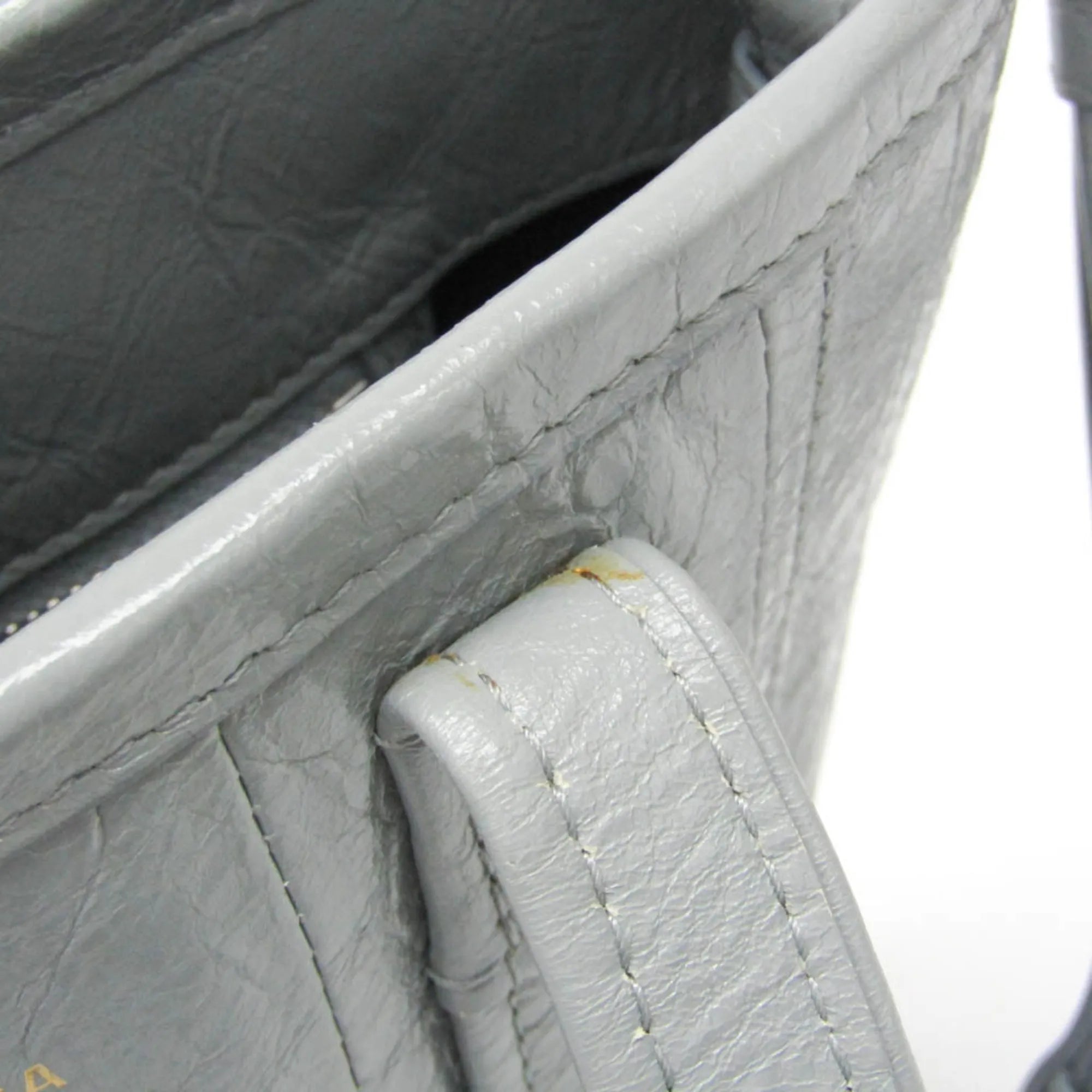 Balenciaga Vintage Tote Leather Gray Leather Tote Bag Bag (Pre-Owned)