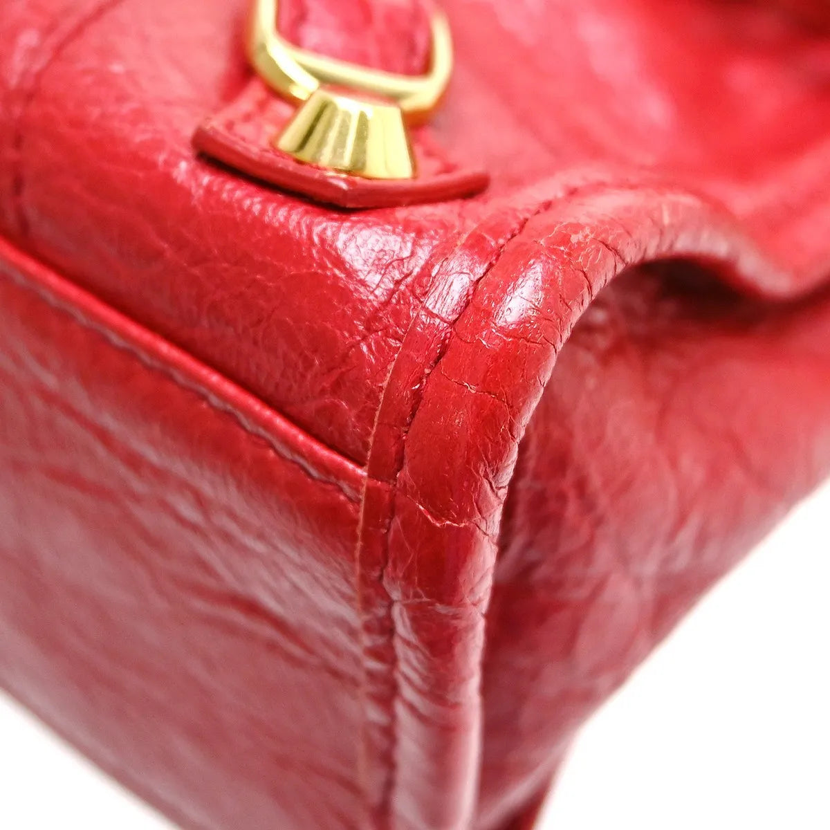 Balenciaga City Classic Studs Leather Red Leather Handbag (Pre-Owned)