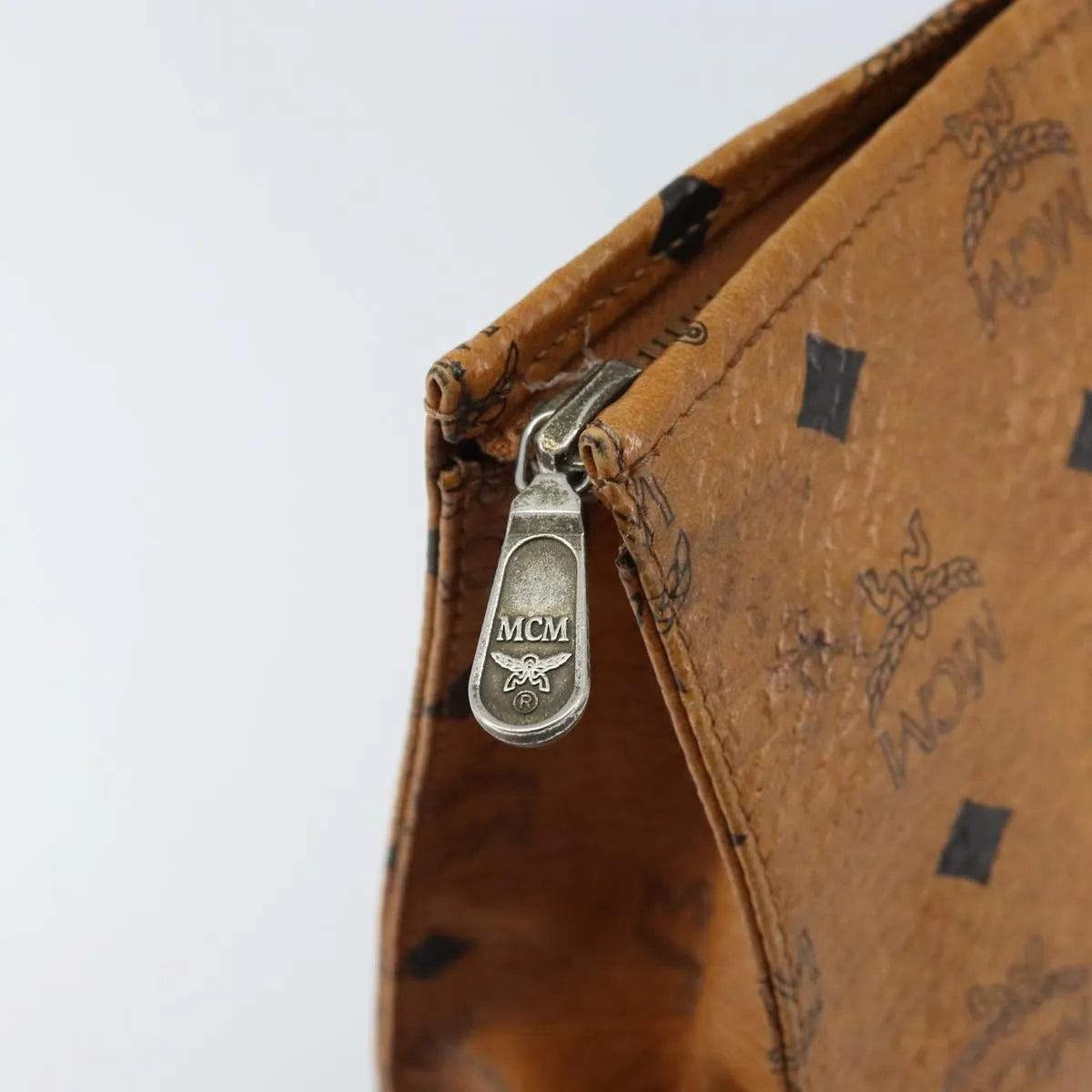 MCM Visetos Pvc Brown Leather Clutche & Pouche Bag (Pre-Owned)