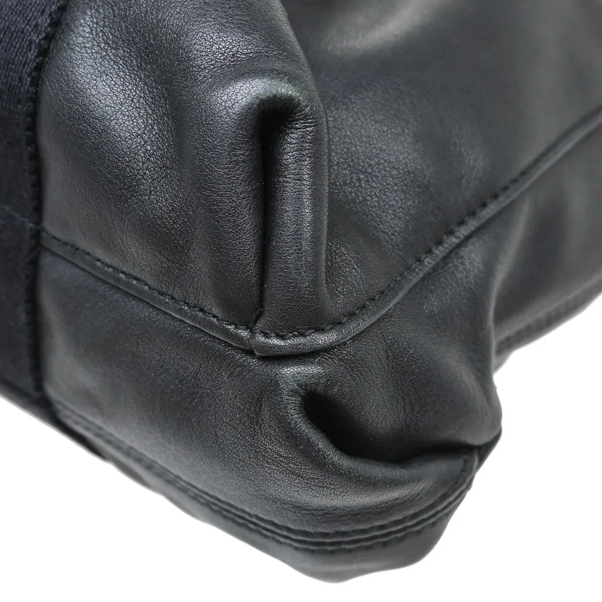 Hermes Horizontal Caravan Leather Black Leather Tote Bag Bag (Pre-Owned)