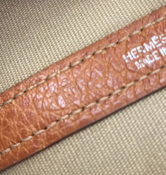 Hermes Garden Party Toile And Leather Orange Canvas Handbag (Pre-Owned)