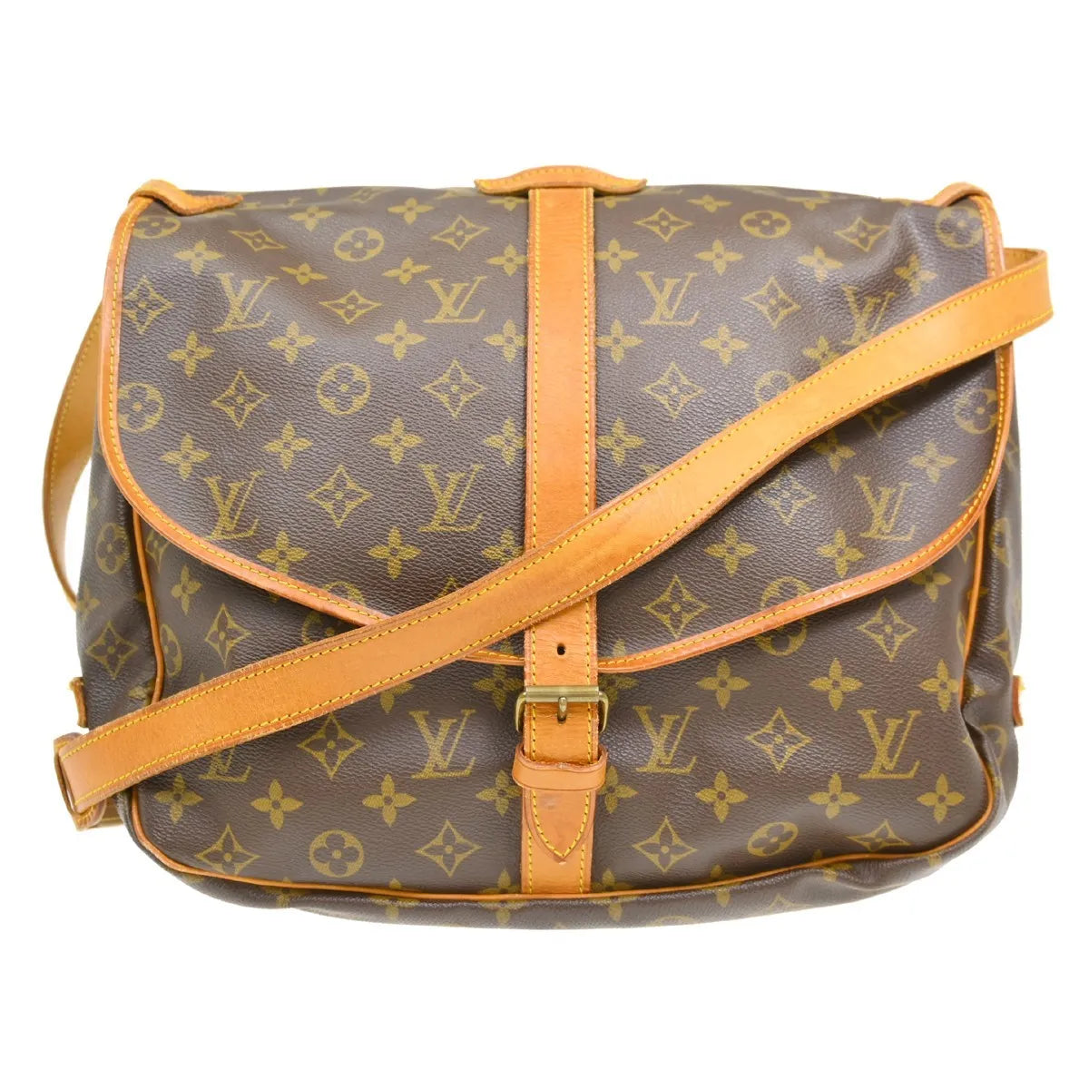 Louis Vuitton Saumur Monogram Canvas Brown Canvas Shoulder Bag Bag (Pre-Owned)
