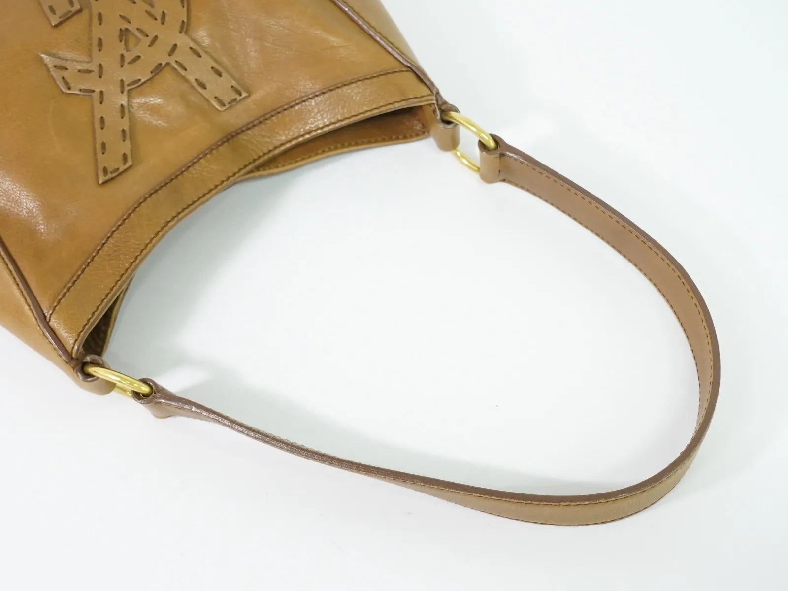 Saint Laurent Mombasa Hobo Leather Brown Leather Shoulder Bag Bag (Pre-Owned)