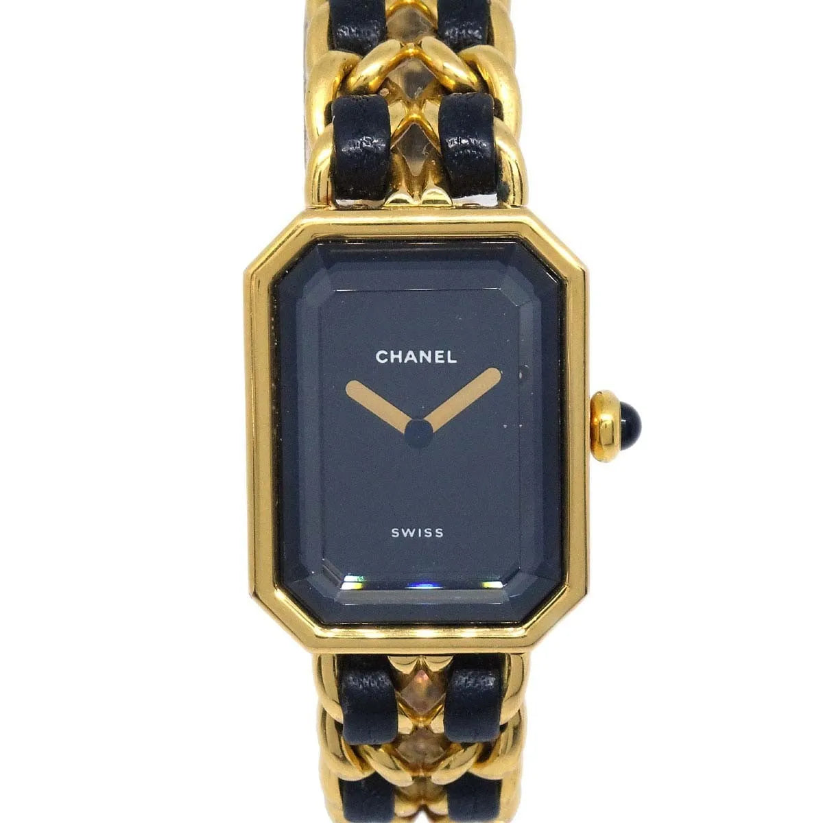Chanel Premiere Rock Quartz Plated Metal And Leather Watch (Pre-Owned)