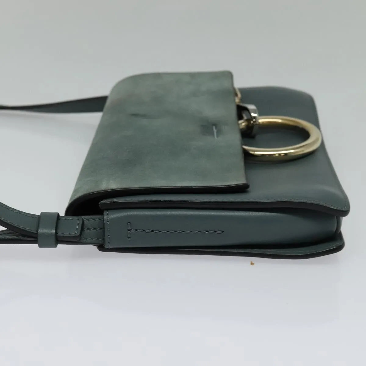 Chloe Faye Shoulder Bag Leather And Suede Blue Suede Shoulder Bag Bag (Pre-Owned)