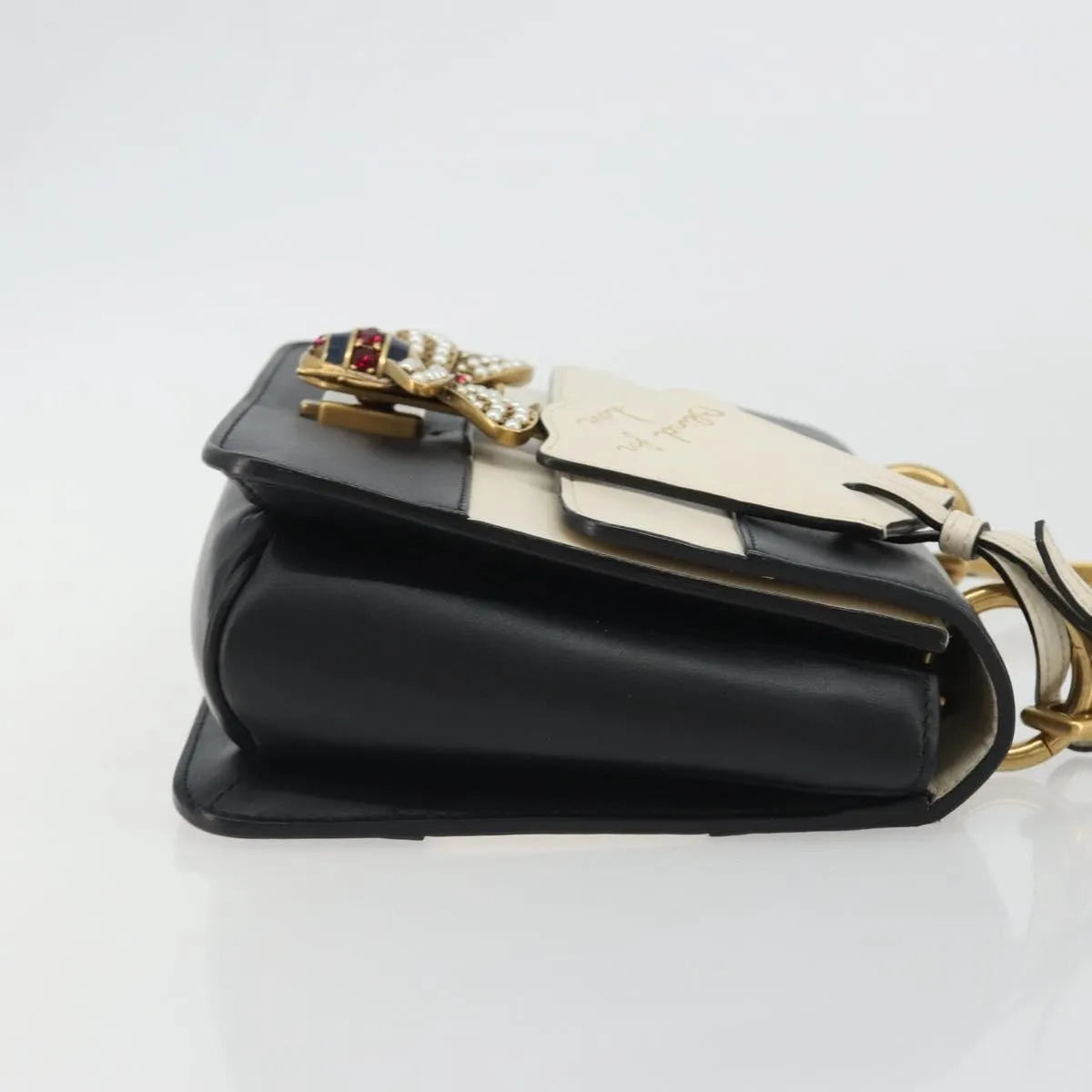 Gucci Queen Margaret Flap Colorblock Leather Black Leather Shoulder Bag Bag (Pre-Owned)
