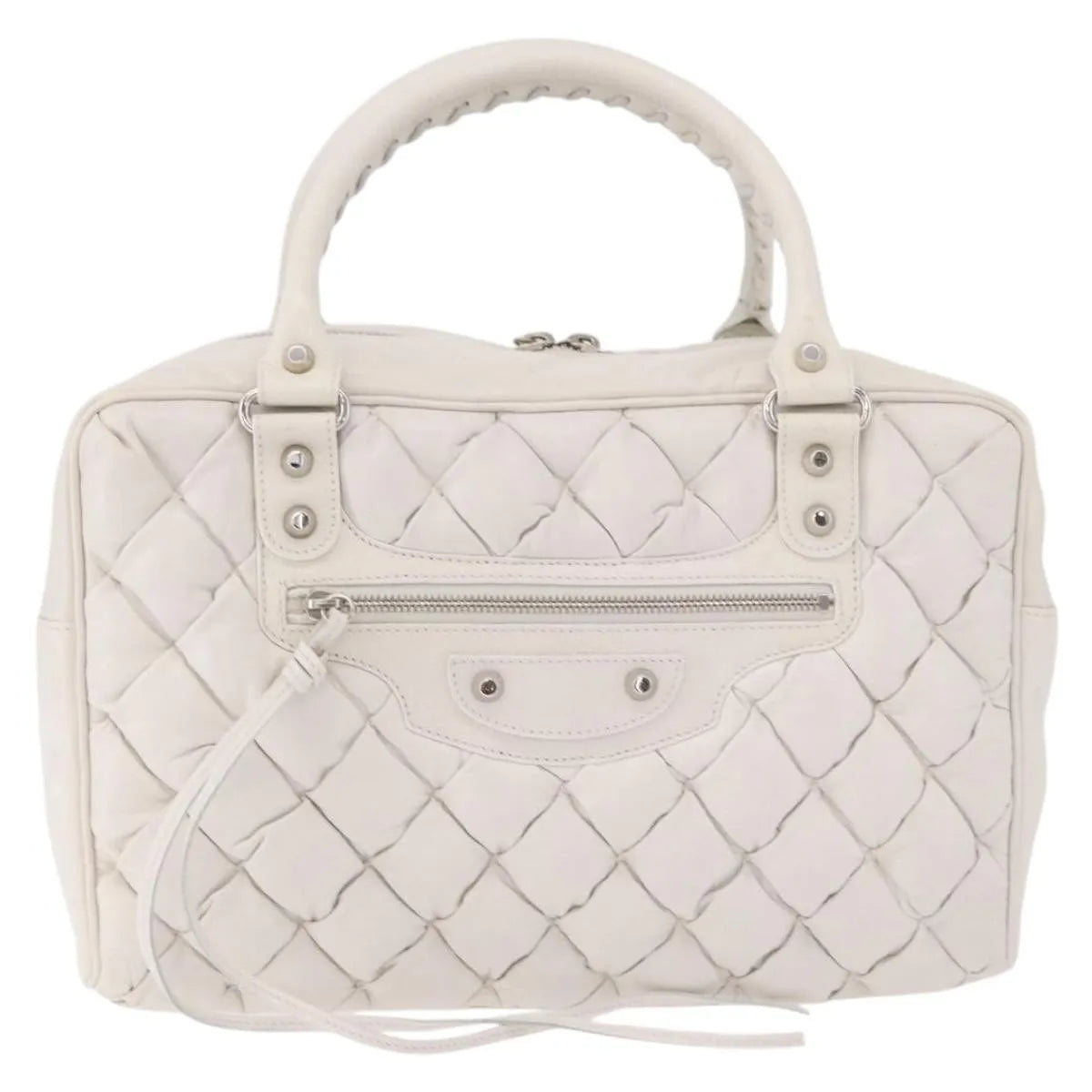 Balenciaga Matelasse Leather White Leather Handbag (Pre-Owned)