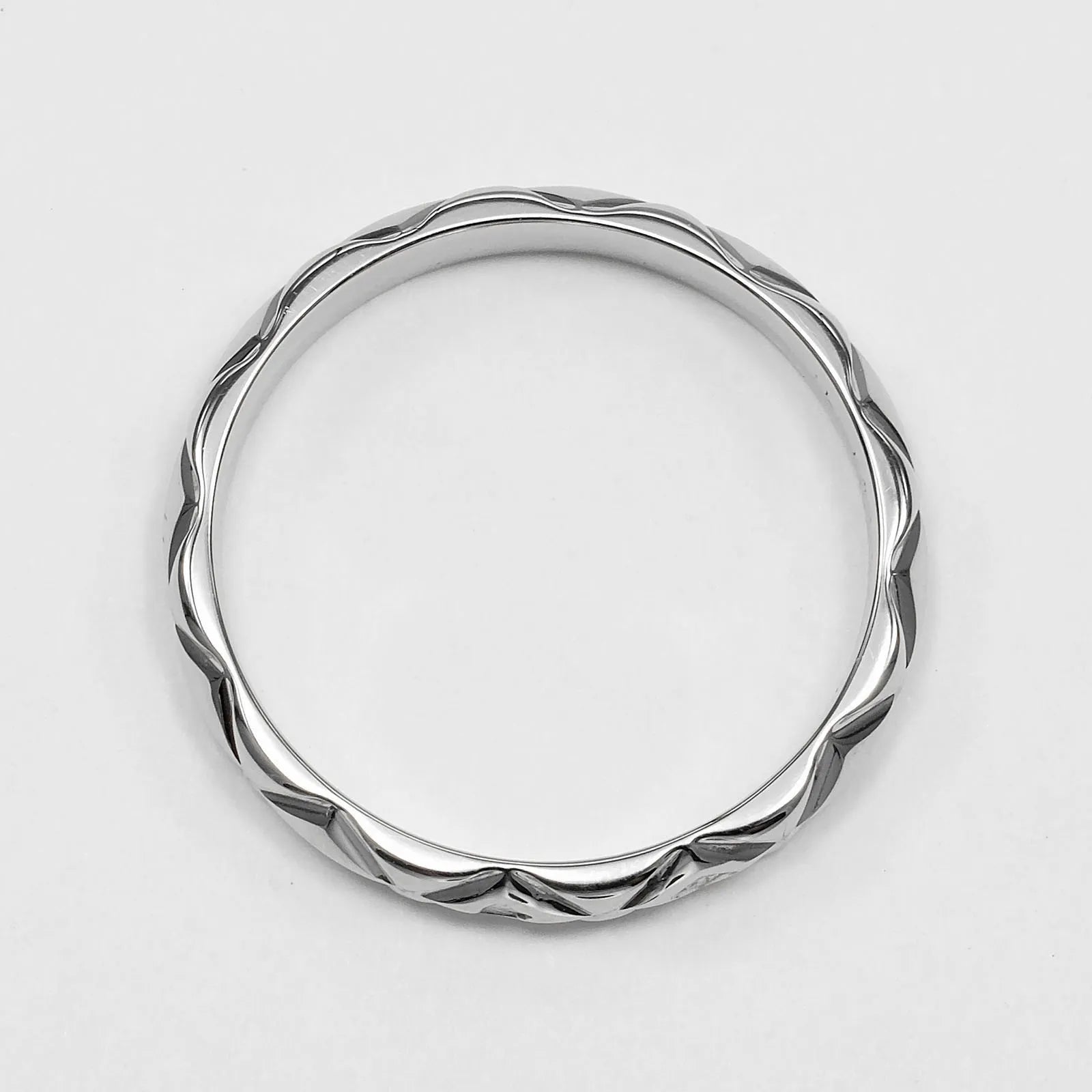 Chanel Matelasse Platinum Silver Platinum Ring Jewelry (Pre-Owned)