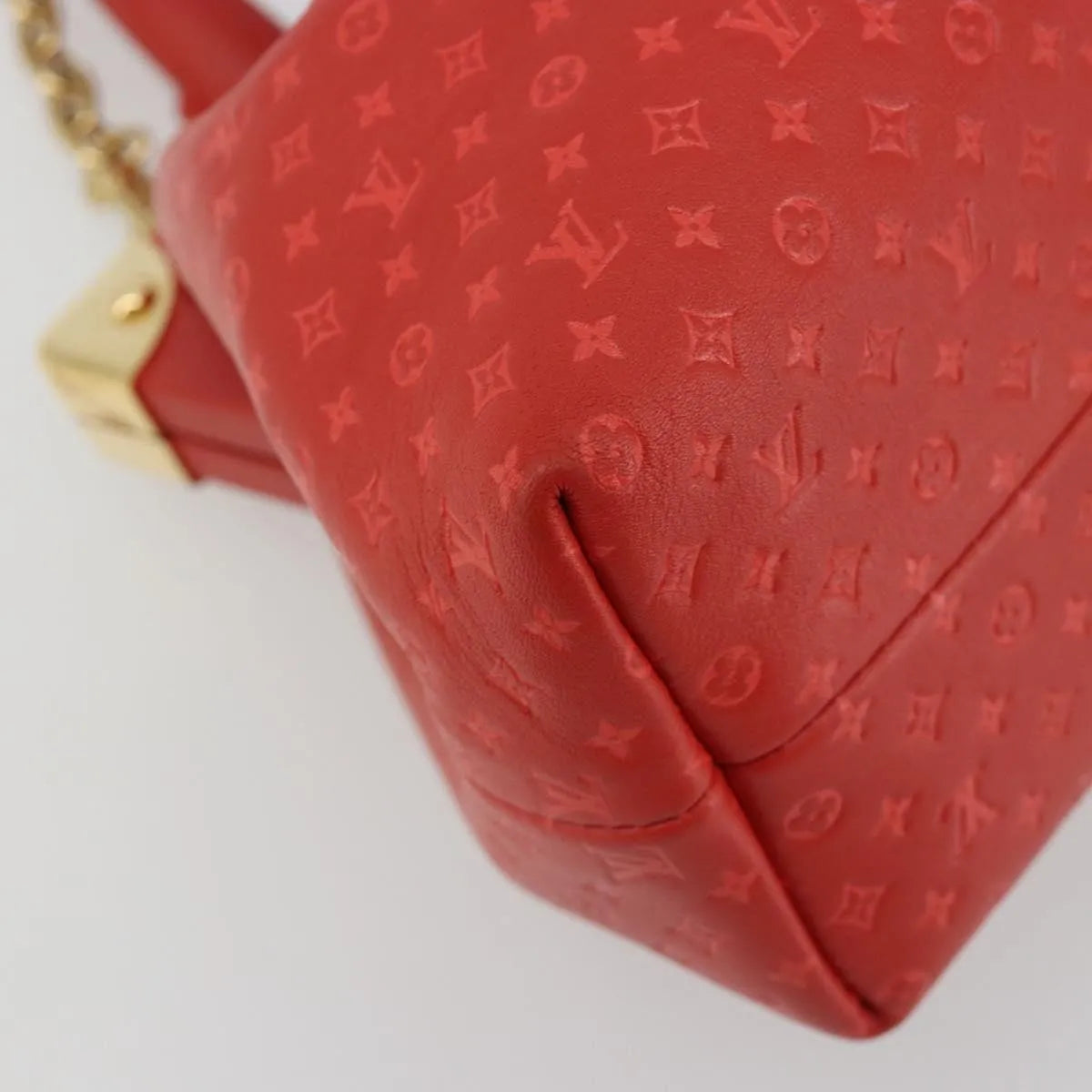 Louis Vuitton Monogram Top Handle Frame Clutch Monogram Canvas Red Canvas Clutche & Pouche Bag (Pre-Owned)