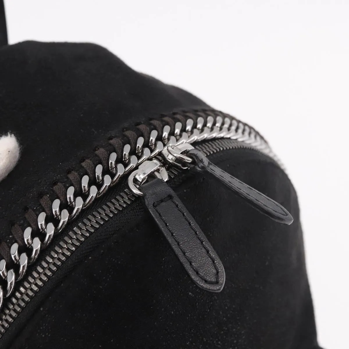 Stella Mccartney Falabella Front Zip Shaggy Deer Black Polyester Backpack Bag (Pre-Owned)