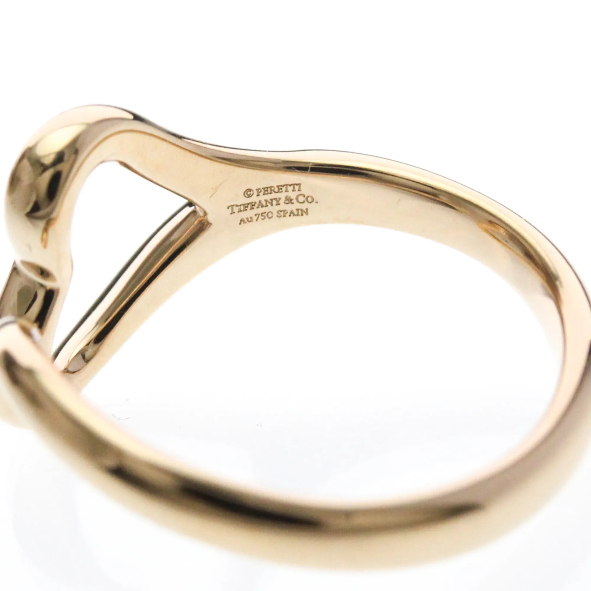 Tiffany & Co. Elsa Peretti Open Heart 18K Rose Gold Gold Pink_Gold Ring Jewelry (Pre-Owned)