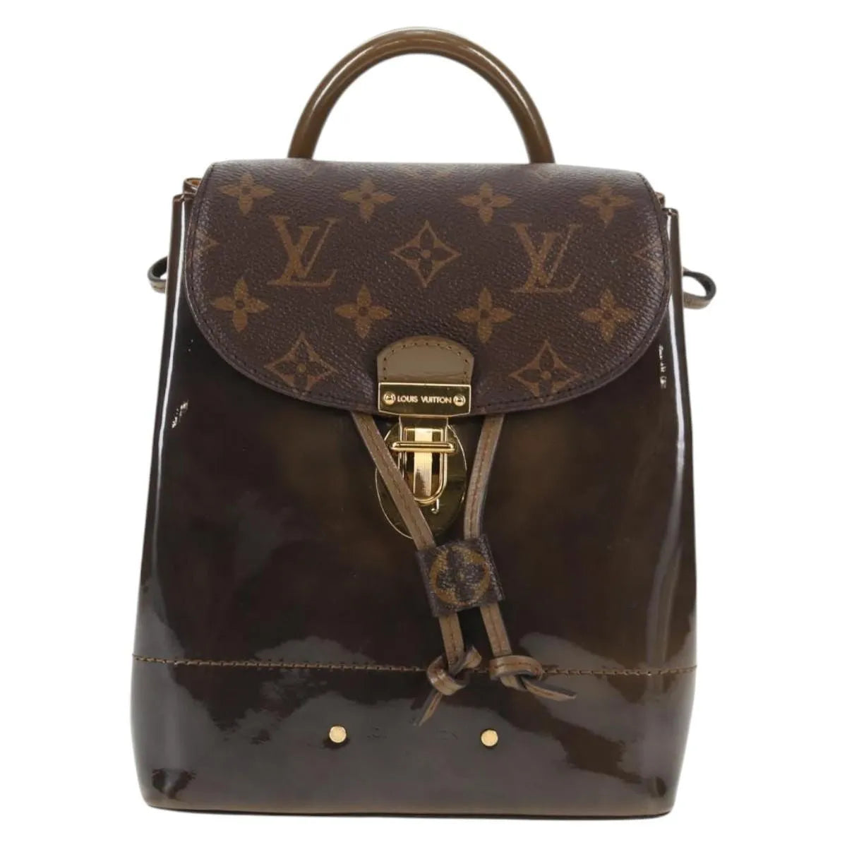 Louis Vuitton Hot Springs Vernis With Monogram Canvas Brown Canvas Backpack Bag (Pre-Owned)