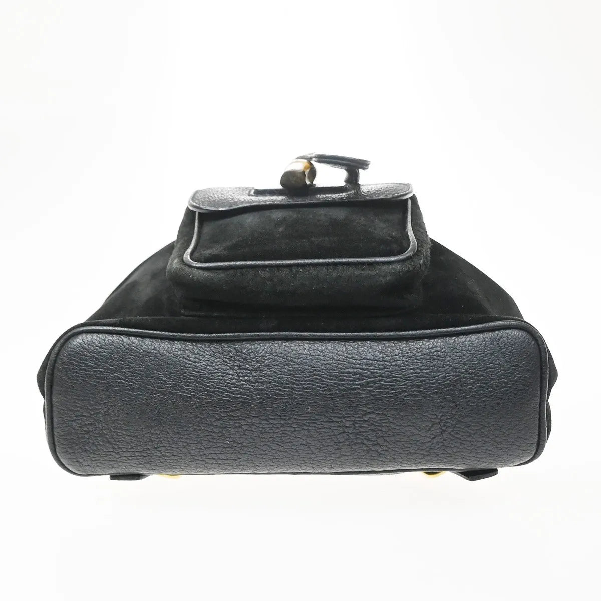 Gucci Vintage Bamboo Suede Black Suede Backpack Bag (Pre-Owned)