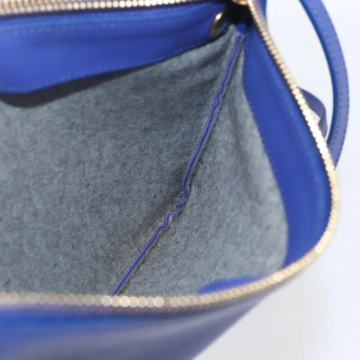 Celine Trio Leather Blue Leather Shoulder Bag Bag (Pre-Owned)