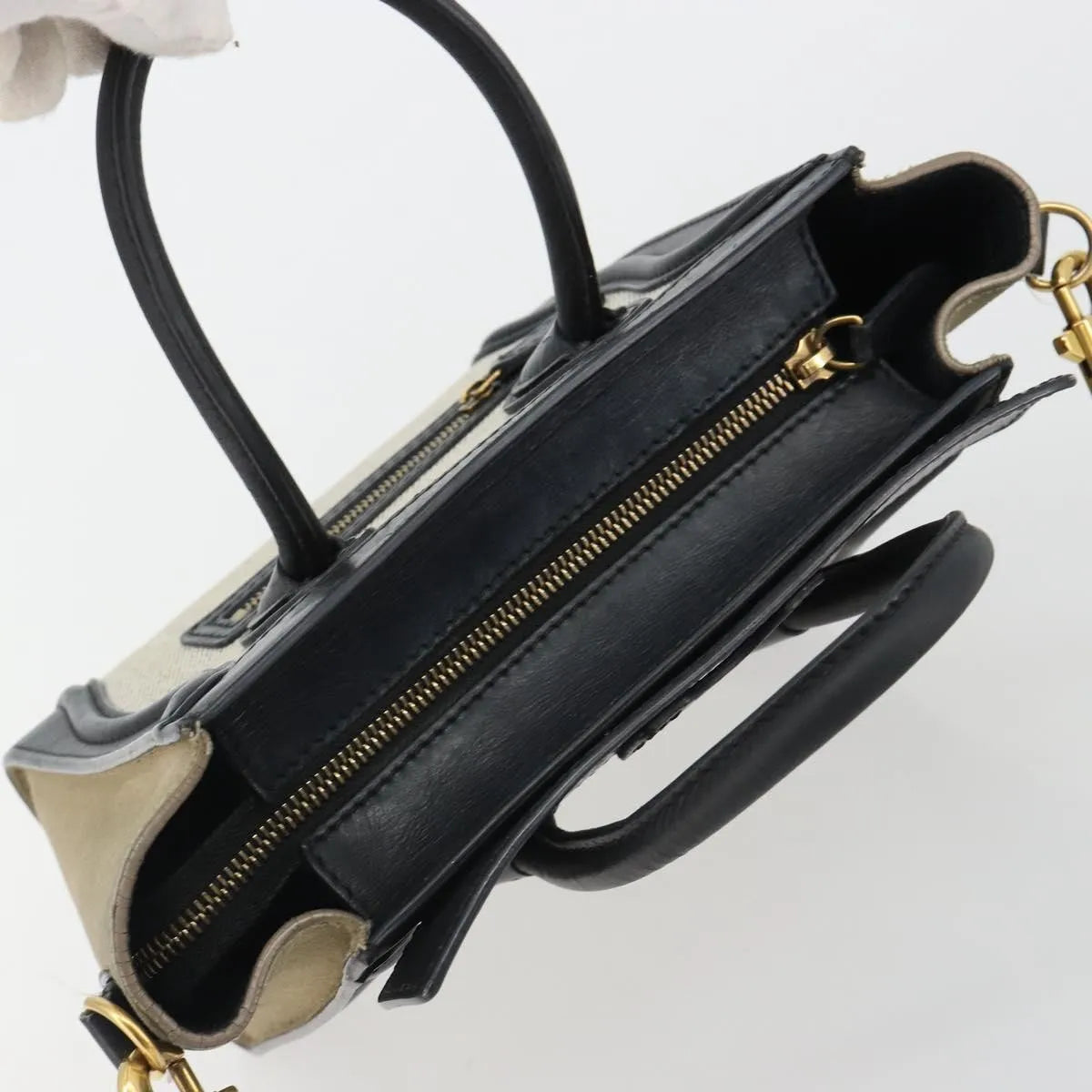 Celine Luggage Canvas And Leather Gray Canvas Tote Bag Bag (Pre-Owned)