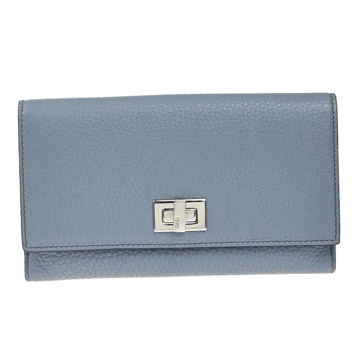 Fendi Peekaboo Leather Blue Leather Wallets Accessory (Pre-Owned)