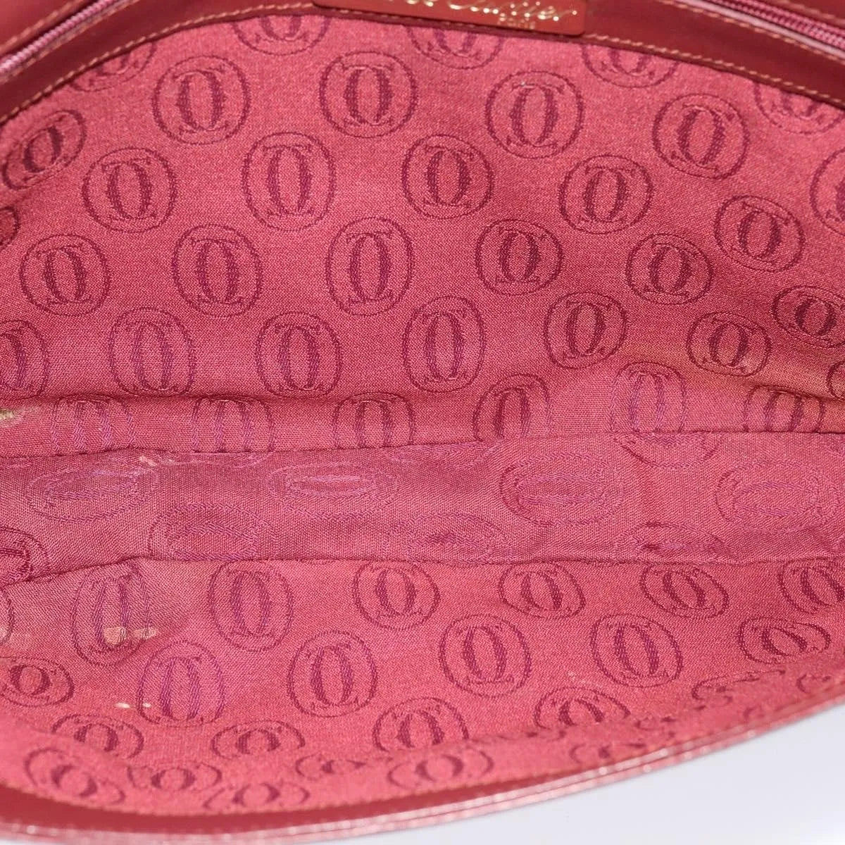 Cartier Must De Cartier Clutch Leather Burgundy Leather Clutche & Pouche Bag (Pre-Owned)