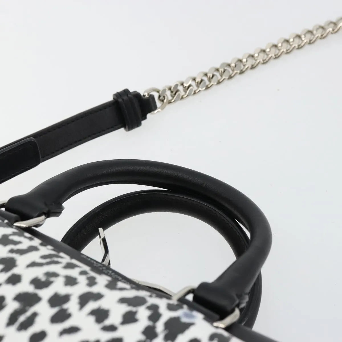 Saint Laurent Classic Baby Duffle Printed Leather Black Leather Handbag (Pre-Owned)