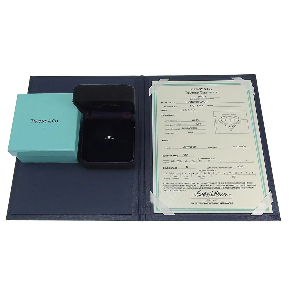Tiffany & Co. Tiffany Setting Solitaire Platinum With Diamond Silver Platinum Ring Jewelry (Pre-Owned)