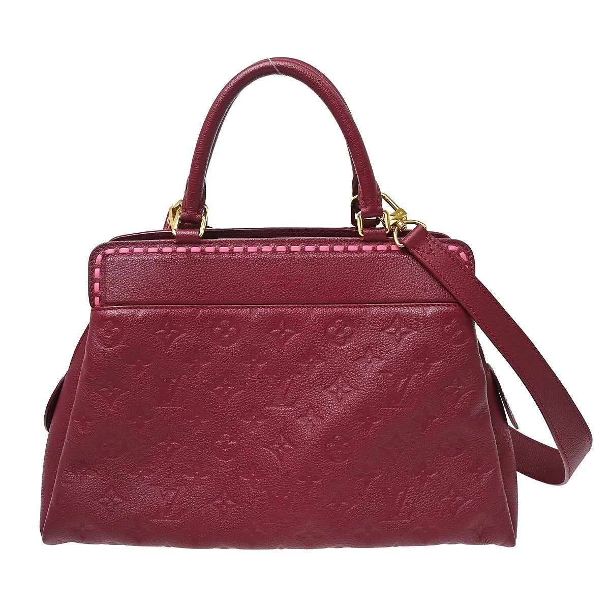 Louis Vuitton Vosges Whipstitch Monogram Empreinte Leather Burgundy Leather Handbag (Pre-Owned)
