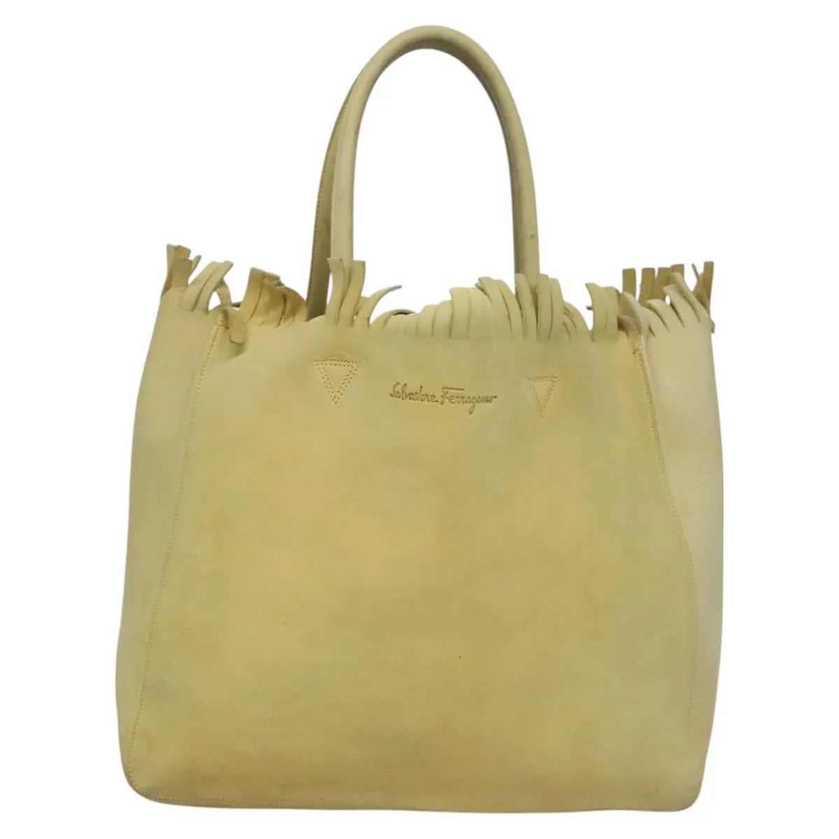 Salvatore Ferragamo Vintage Suede Yellow Suede Shoulder Bag Bag (Pre-Owned)