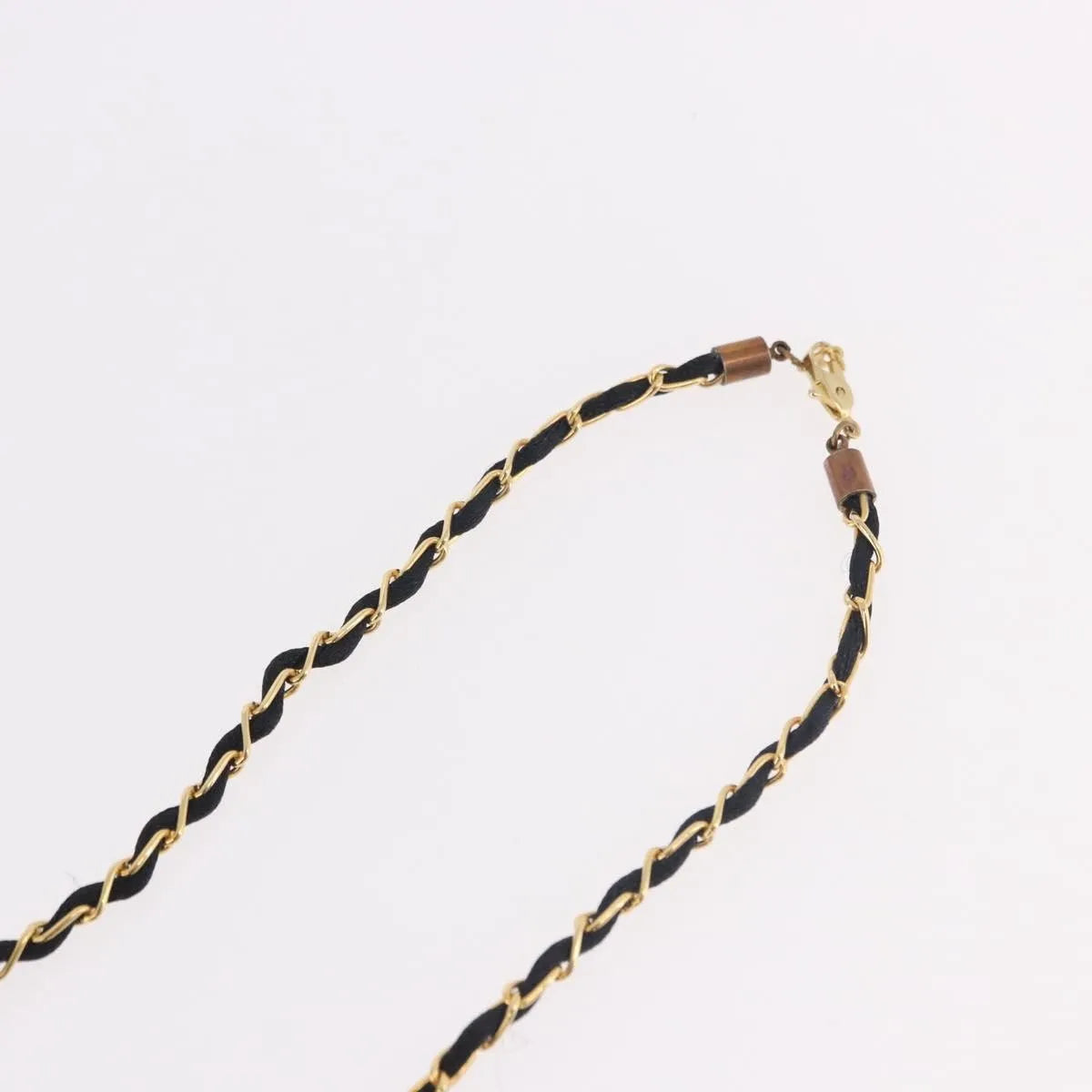 Chanel Cc Perfume Bottle Pendant Chain Long Metal With Leather, Crystals And Faux Pearl Gold Metal Necklace Jewelry (Pre-Owned)