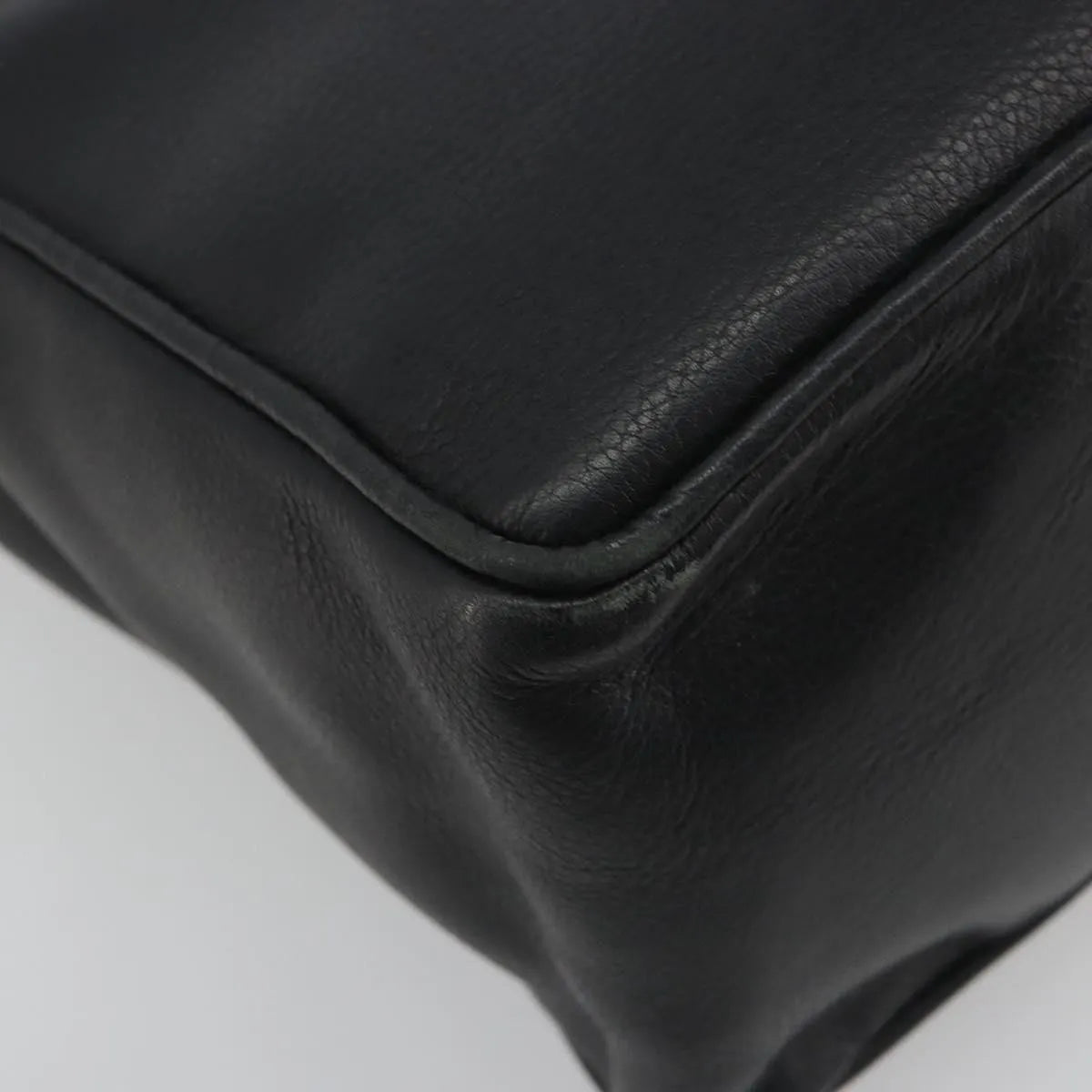Christian Dior Vintage Cd Logo Tote Leather Black Leather Handbag (Pre-Owned)