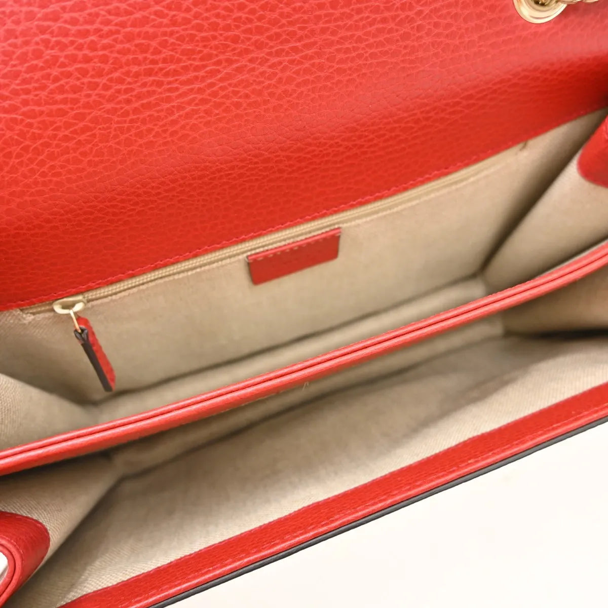 Gucci Interlocking Leather Red Leather Shoulder Bag Bag (Pre-Owned)