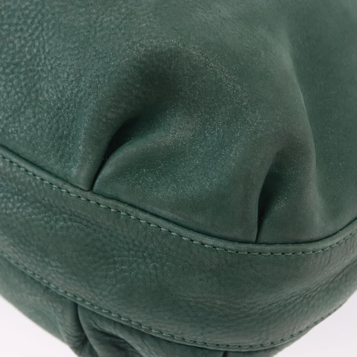 Fendi Vintage Tote Leather Green Leather Shoulder Bag Bag (Pre-Owned)