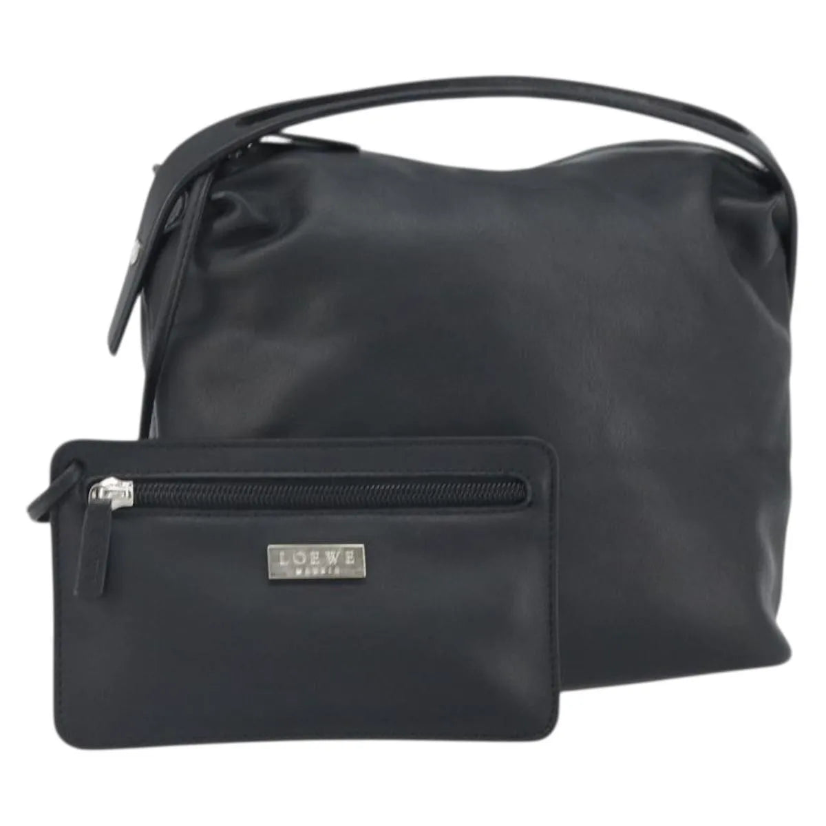 Loewe Vintage Leather Black Leather Handbag (Pre-Owned)