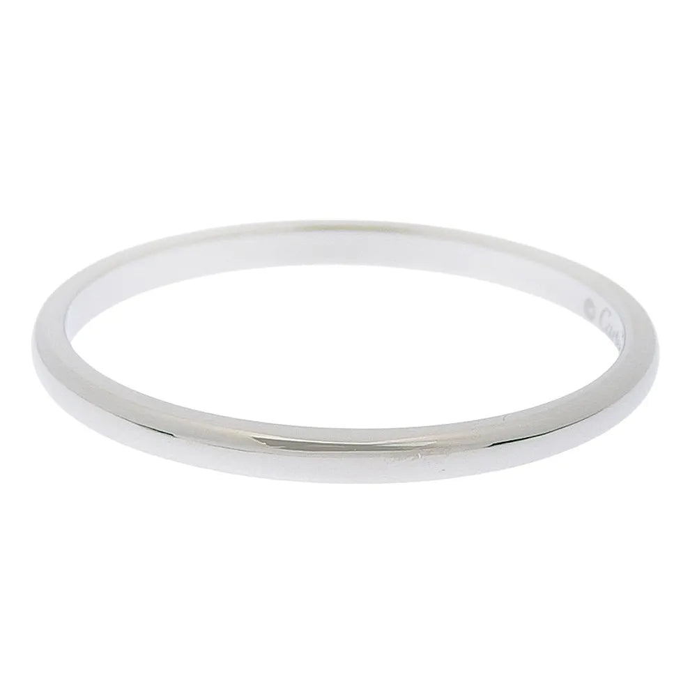 Cartier 1895 Wedding Band Platinum Silver Platinum Ring Jewelry (Pre-Owned)