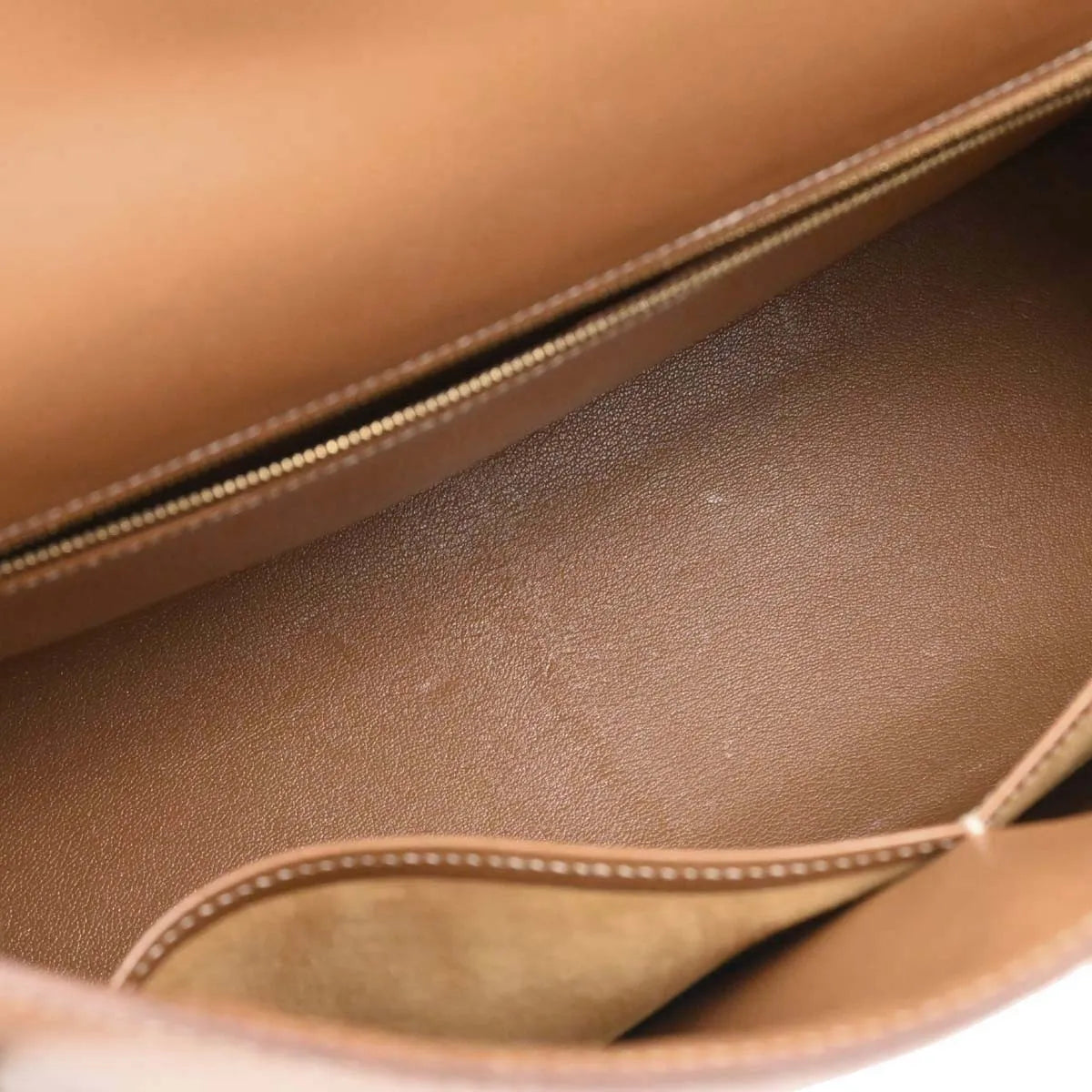 Hermes Kelly Sellier Chamonix Neutral Leather Handbag (Pre-Owned)