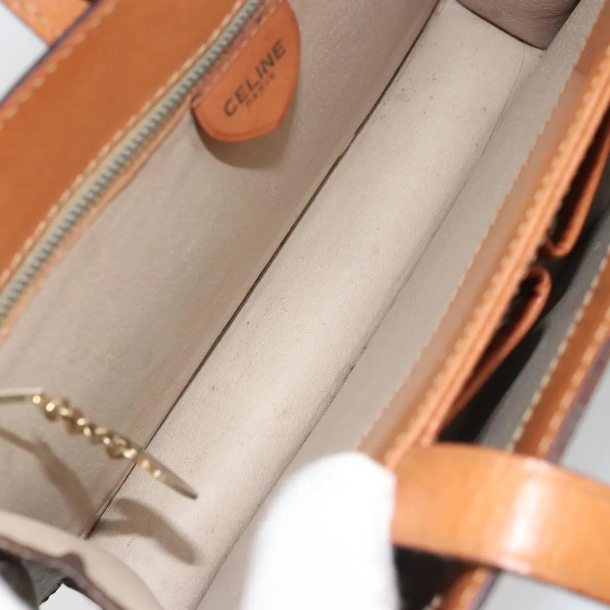 Celine Vintage Macadam Canvas Brown Canvas Handbag (Pre-Owned)