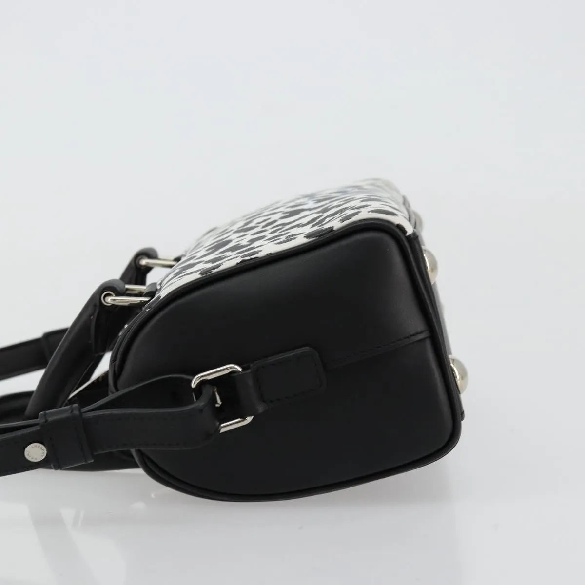 Saint Laurent Classic Baby Duffle Printed Leather Black Leather Handbag (Pre-Owned)