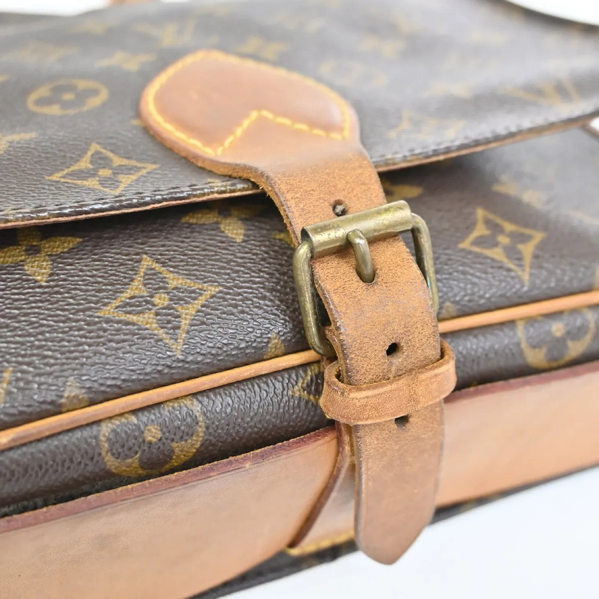 Louis Vuitton Cartouchiere Monogram Canvas Brown Canvas Shoulder Bag Bag (Pre-Owned)