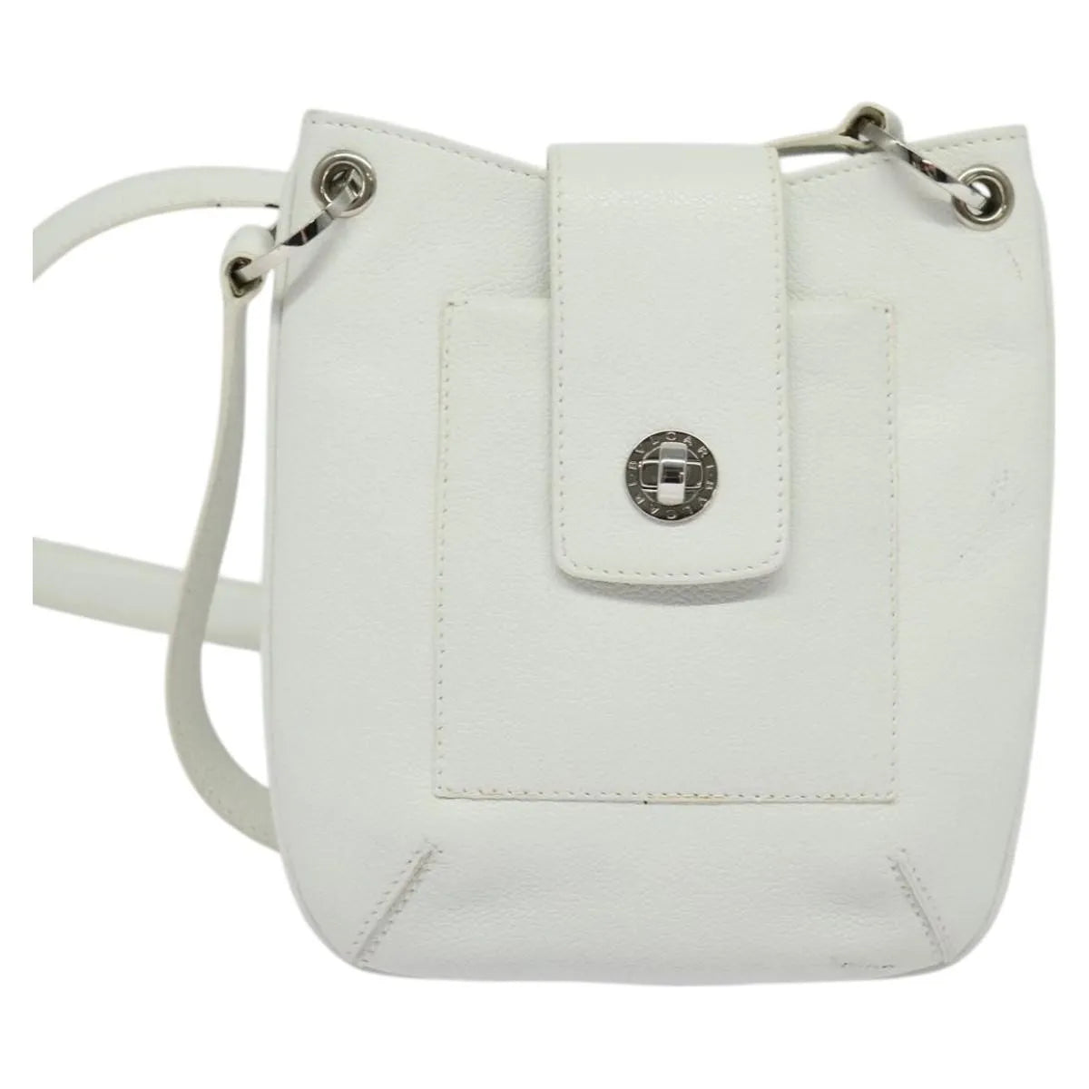 Bvlgari Vintage Leather White Leather Shoulder Bag Bag (Pre-Owned)