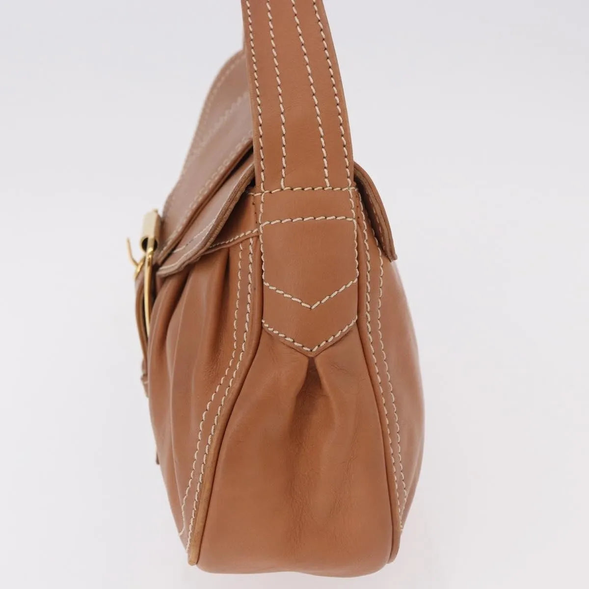 Celine Biker Boogie Satchel Leather Brown Leather Shoulder Bag Bag (Pre-Owned)
