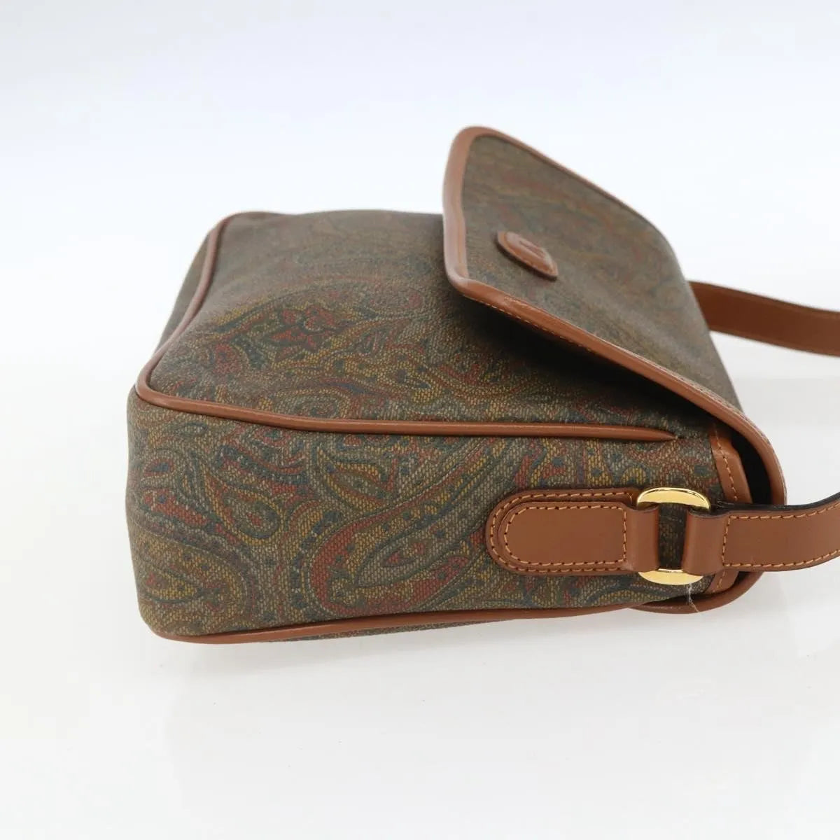 Valentino Garavani Vintage Canvas And Leather Brown Canvas Shoulder Bag Bag (Pre-Owned)