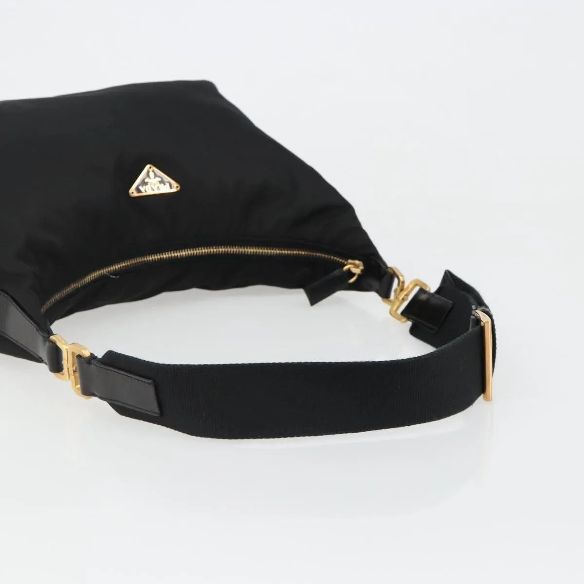 Prada Shoulder Python Black Nylon Shoulder Bag Bag (Pre-Owned)