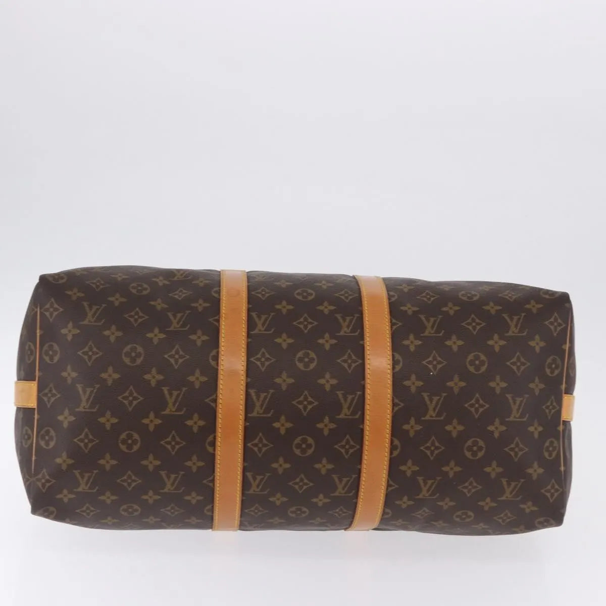 Louis Vuitton Keepall Bandoulière Monogram Brown Canvas Travel Bag Bag (Pre-Owned)