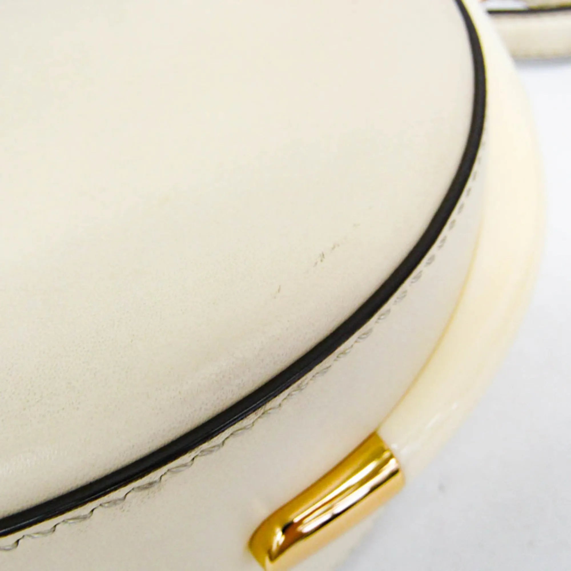 Fendi Moonlight Flap Leather With Plexiglass Detail White Leather Shoulder Bag Bag (Pre-Owned)