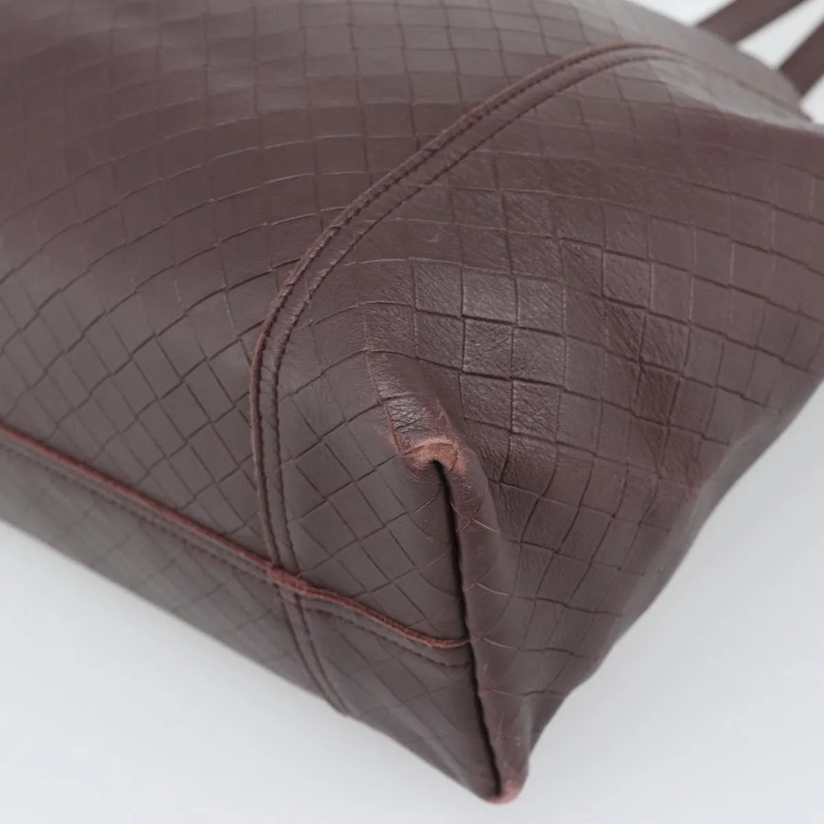 Bottega Veneta Intrecciomirage Tote Leather Brown Leather Tote Bag Bag (Pre-Owned)