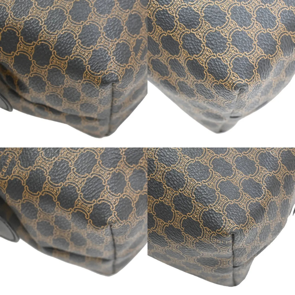Celine Vintage Toiletry Macadam Coated Canvas Brown Canvas Clutche & Pouche Bag (Pre-Owned)