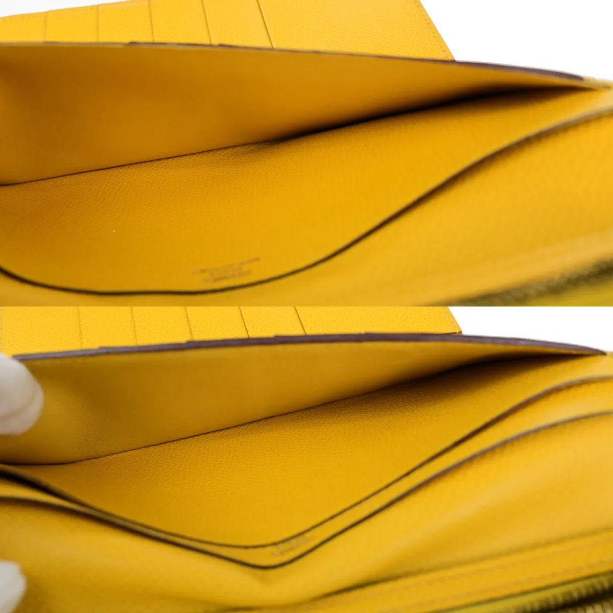 Hermes Bearn Trifold Epsom Yellow Leather Wallets Accessory (Pre-Owned)
