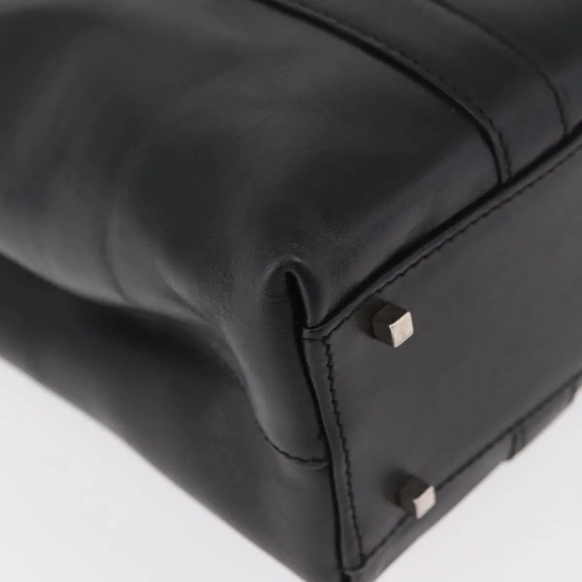 Salvatore Ferragamo Vintage Leather Black Leather Tote Bag Bag (Pre-Owned)