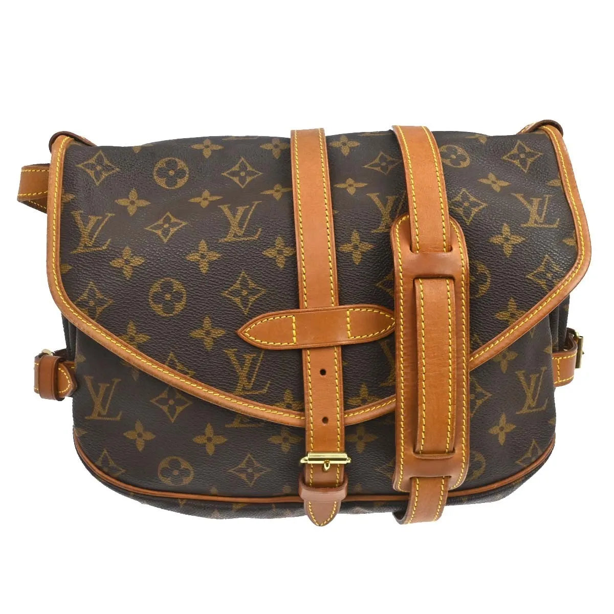 Louis Vuitton Saumur Monogram Canvas Brown Canvas Shoulder Bag Bag (Pre-Owned)