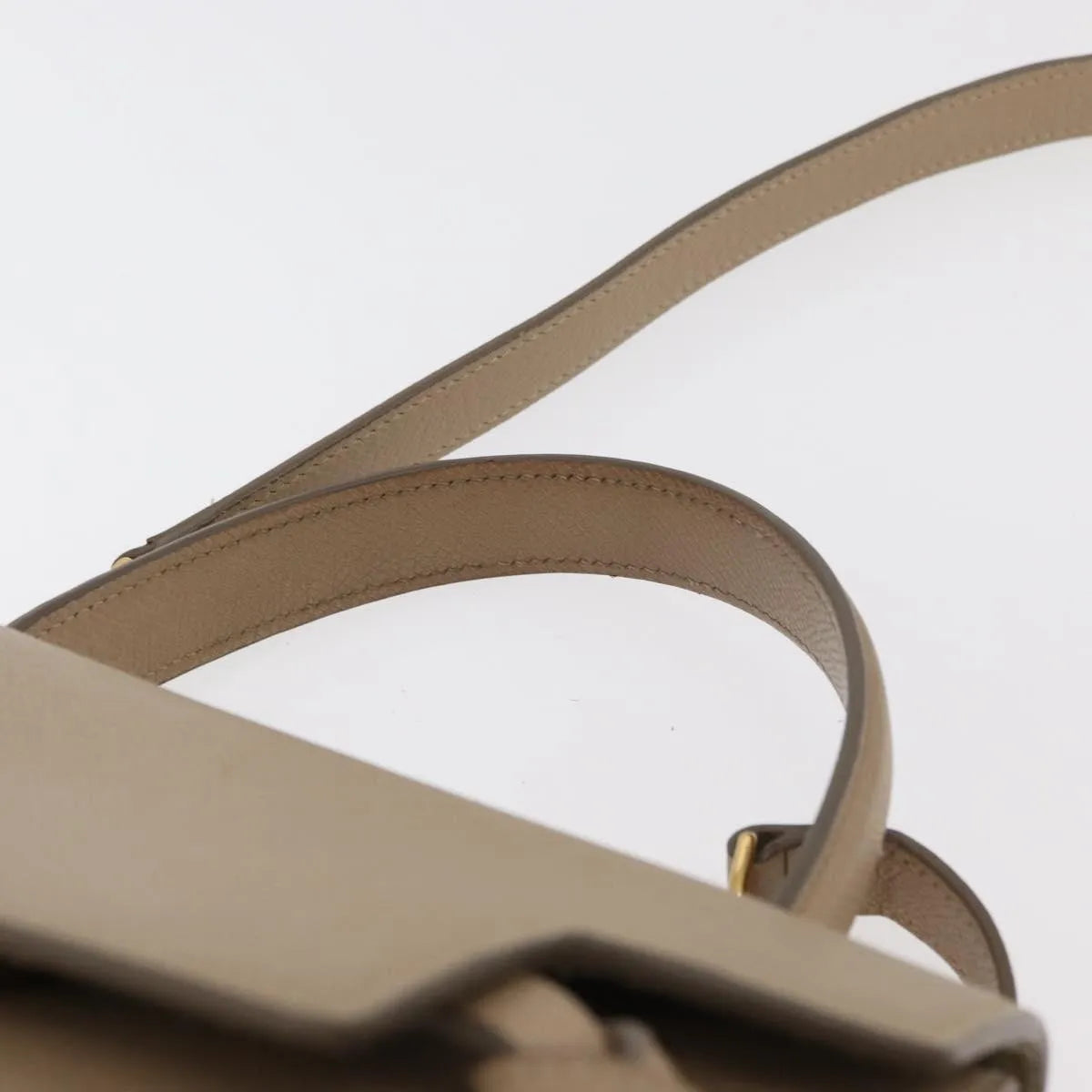 Celine Belt Calfskin Beige Leather Handbag (Pre-Owned)